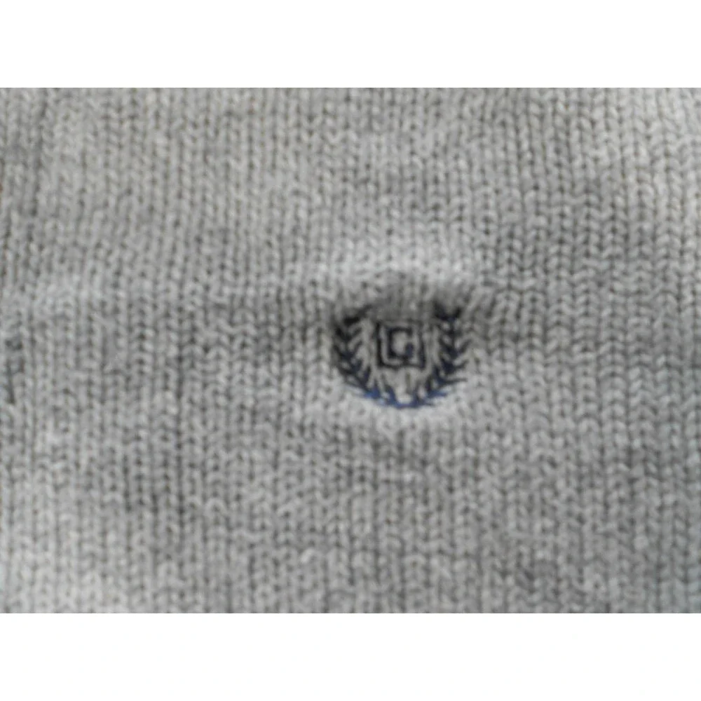 Chaps Sweater Mens Large  1/4 Zip Long Sleeve Mock Neck Gray Pullover